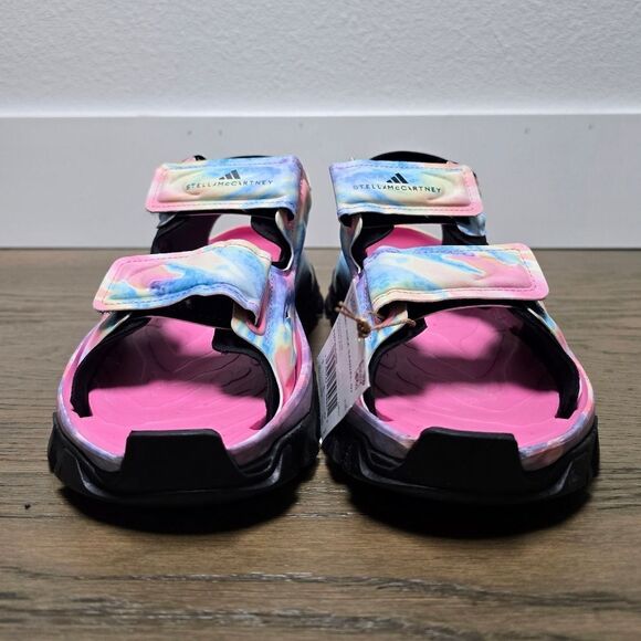 🆕️ Adidas Stella McCartney Hika Outdoor Sandal Bliss Pink Frozen Yellow Tie Dye - Picture 6 of 14